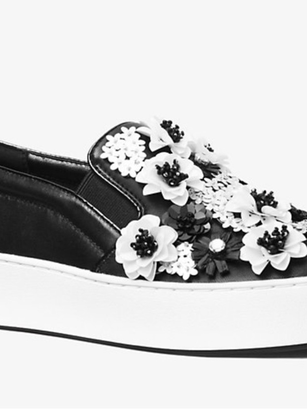 Michael Kors Trent leather slip on with flowers